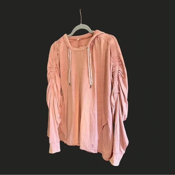 FREE PEOPLE MOVEMENT Cayuga Hooded Tunic Hoodie Sweatshirt Pink Oversized M - Picture 5 of 13